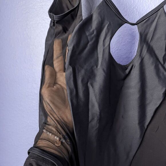 NWT ZAFUL Scoop-back Mesh Panel Cut Out One-piece Swimsuit Black Brazilian S - Picture 5 of 10